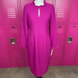 Maggy London Long Sleeve Ruffle Sheath Dress NWT 6